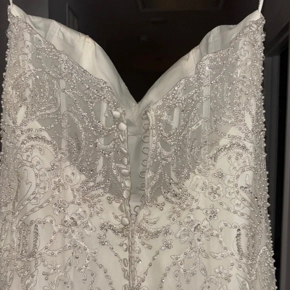 Kenneth Winston Ivory Bridal Gown with beading